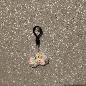 Rainbow crochet keychain